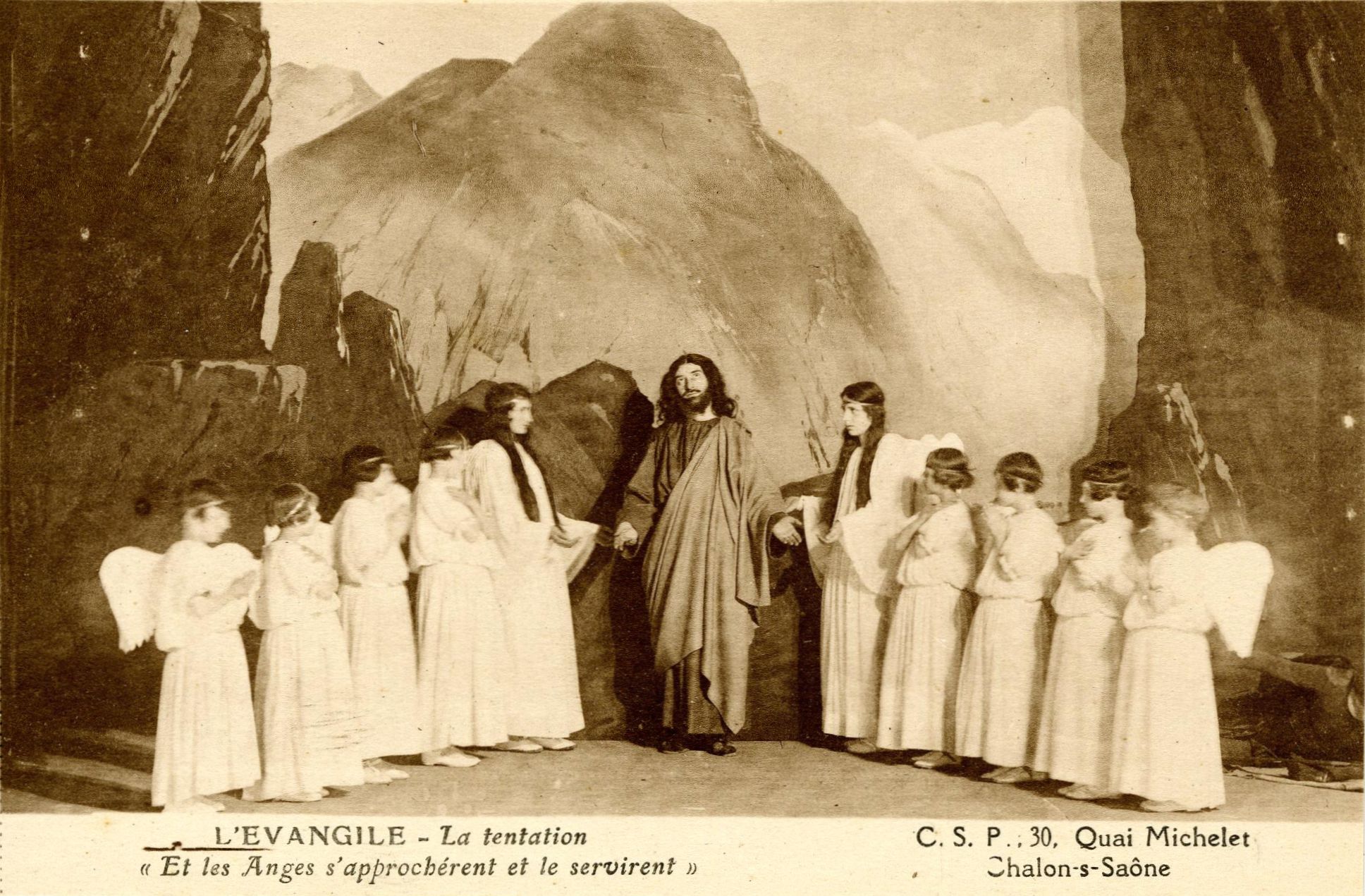 CSP, 30 quai Michelet, Chalon-sur-Saône. L'Evangile, La tentation : Et les anges s'approchèrent et le servirent.