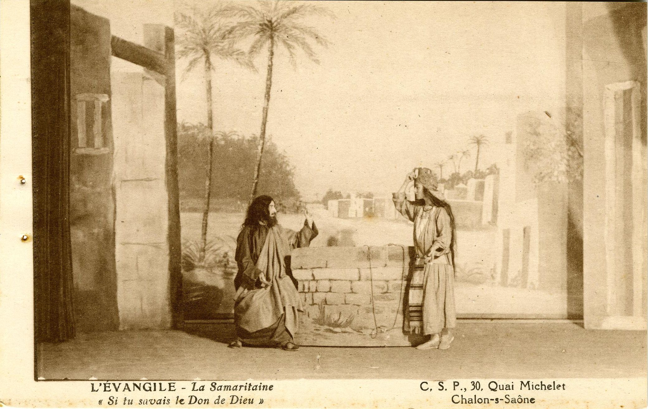 CSP, 30 quai Michelet, Chalon-sur-Saône. L'Evangile, La samaritaine : Si tu savais le don de Dieu.