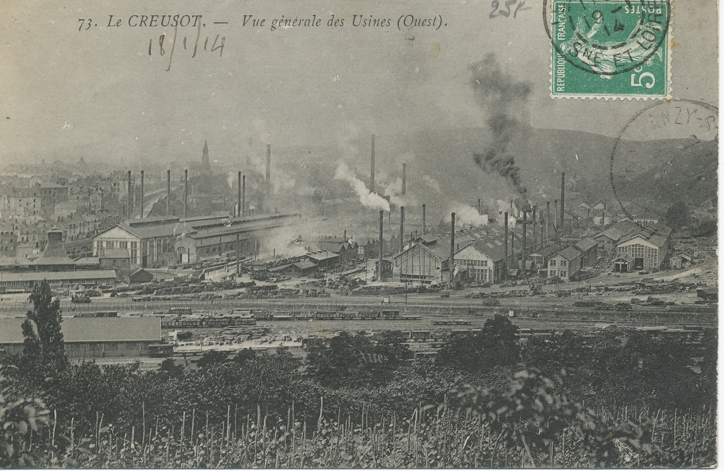 Le Creusot. Vue générale des usines (ouest).