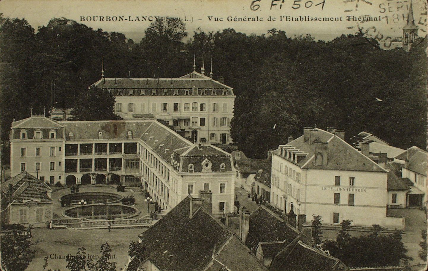 Bourbon-Lancy. Vue générale de l'établissement thermal.