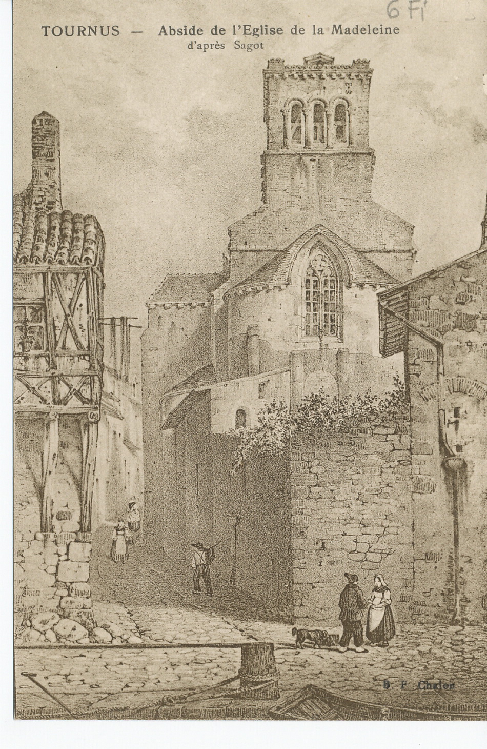 Tournus. Abside de l'église de la Madeleine d'après Sagot.