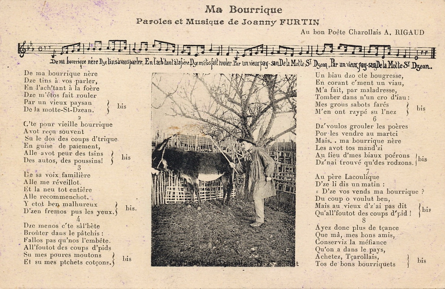 Ma bourrique, paroles et musique de Joanny Furtin.