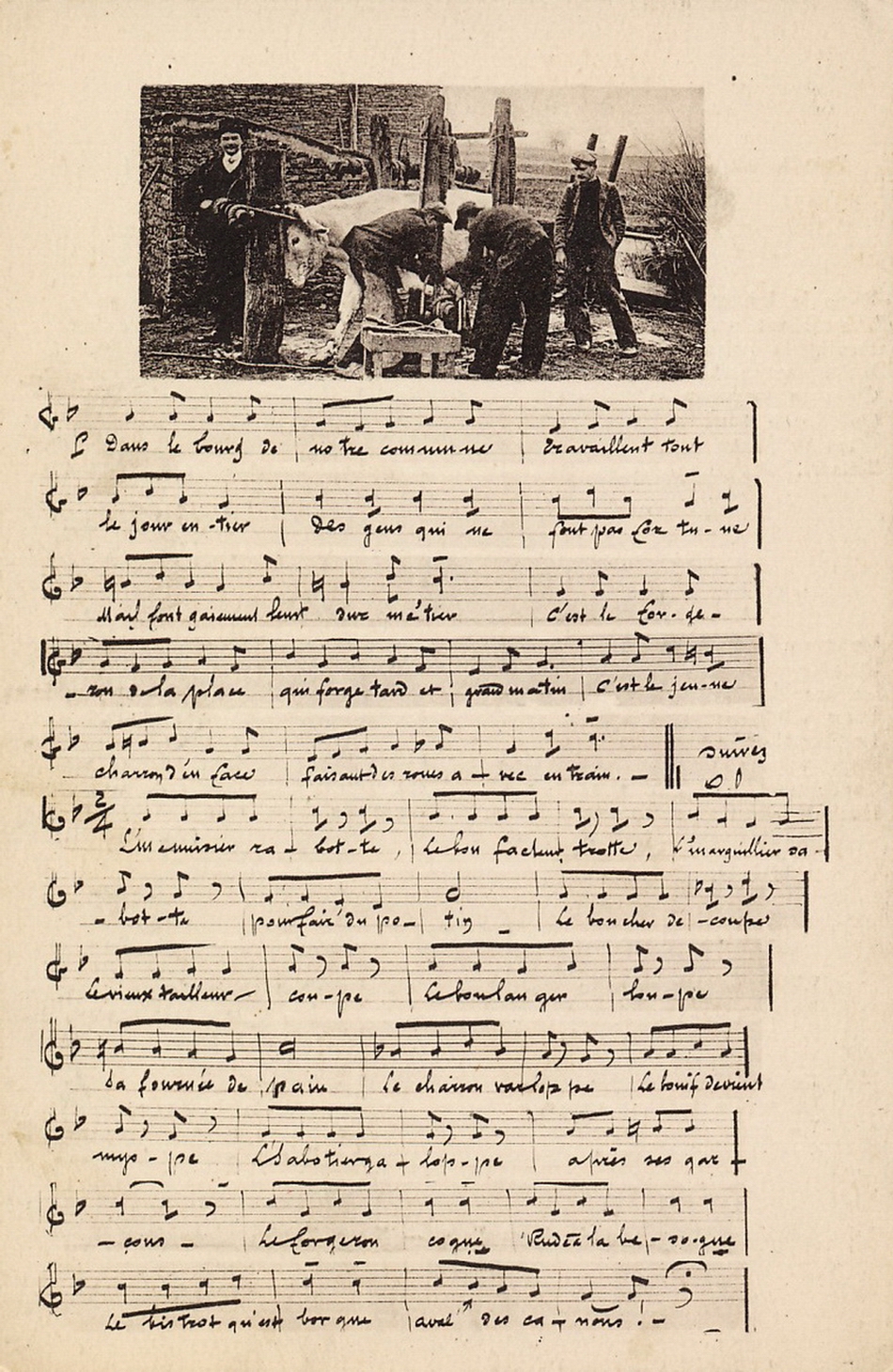 Les Métiers du village, paroles de Joanny Furtin, musique de Félix Badin.